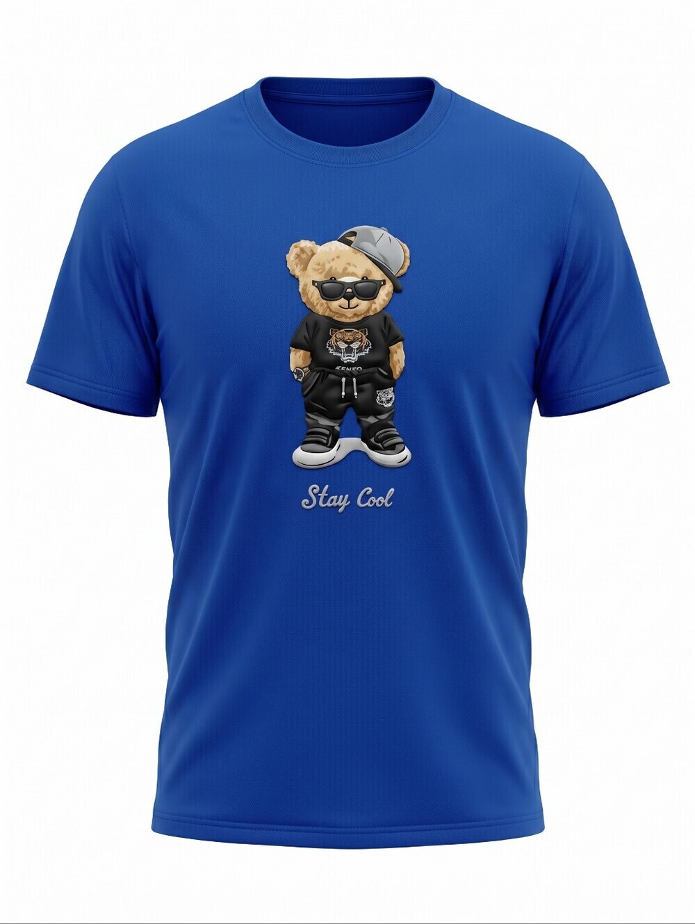 Good Vibee Stay Cool Bear Graphic T‑Shirt - Blue